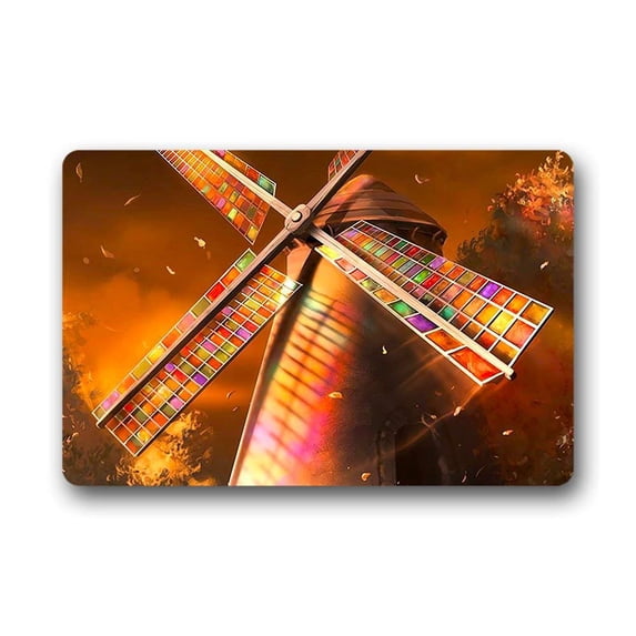 CADecor Windmill Doormat Indoor Outdoor Floor Rug 23.6x15.7 inches