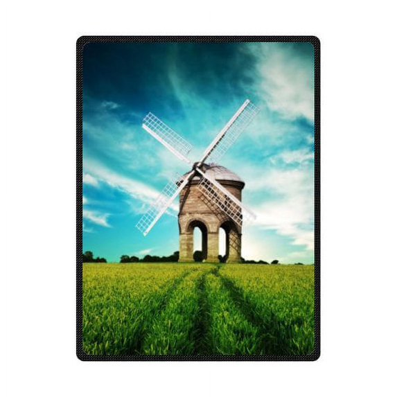 CADecor Windmill Scenery Fleece Blanket Throws 58x80 inches