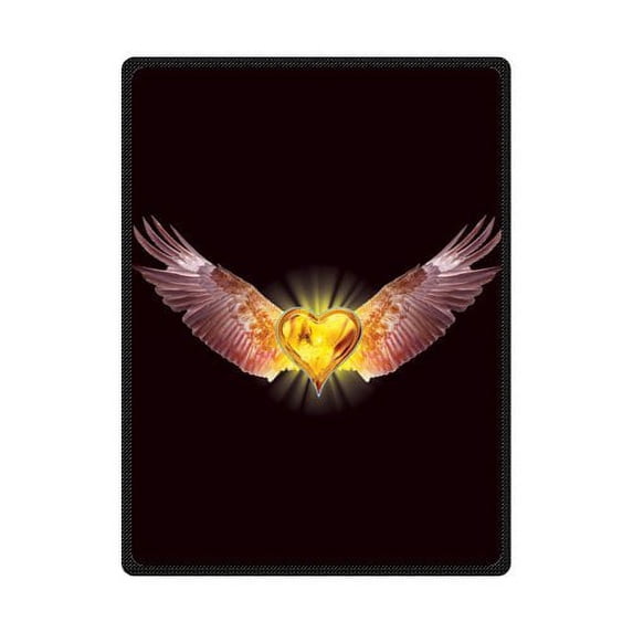 CADecor Wing Heart Fleece Blanket Throws 58x80 inches