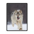 thumbnail image 1 of CADecor Wolf Wolves Fleece Blanket Throw Blanket 58x80 inches, 1 of 1