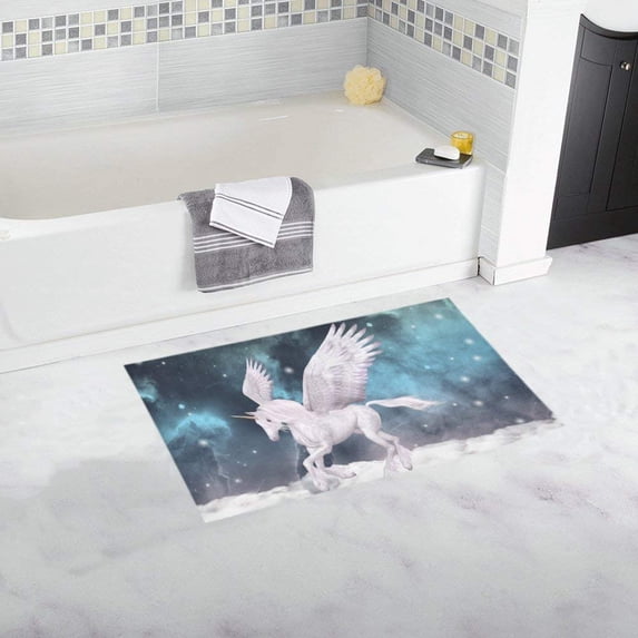 CADecor Wonderful Pegasus Gallops Over The Clouds Doormat Non Slip Bathroom/Floor Mats Bath Rug 30x18 inches