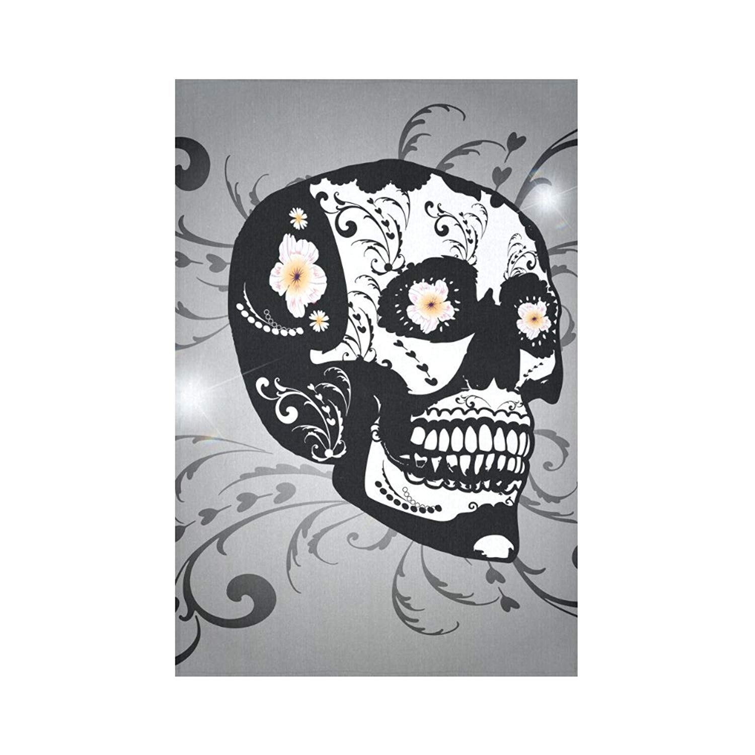 CADecor Wonderful sugar skull in black and white Wall Tapestry Wall ...