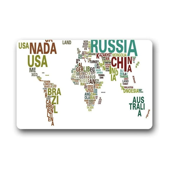 CADecor World Map Doormat Indoor Outdoor Floor Rug 23.6x15.7 inches