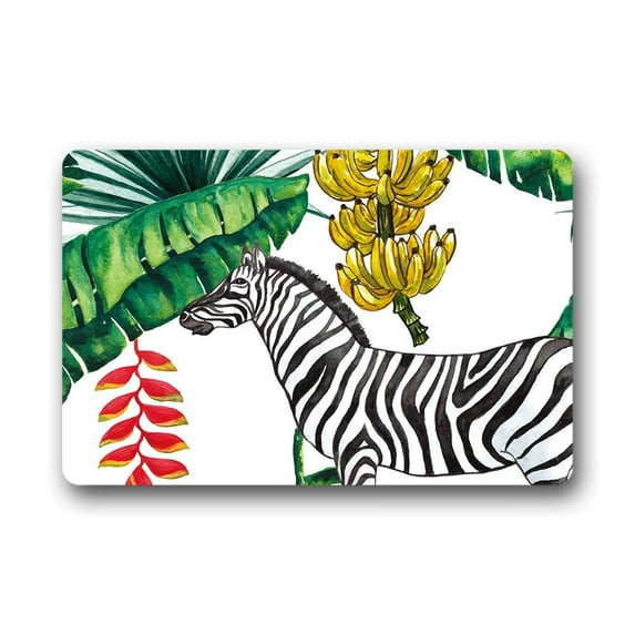 CADecor Zebra Doormat Indoor Outdoor Floor Rug 30x18 inches