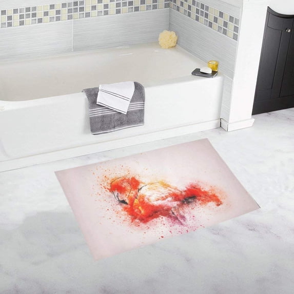 CADecor flamingo Non-Slip Bath Rug Bath Mat Rug Doormat 30x18 inches