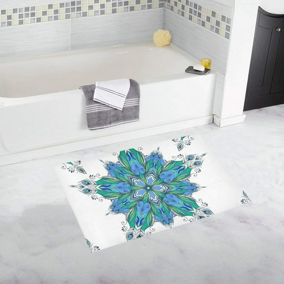 CADecor flower Non-Slip Bath Rug Bath Mat Rug Doormat 30x18 inches