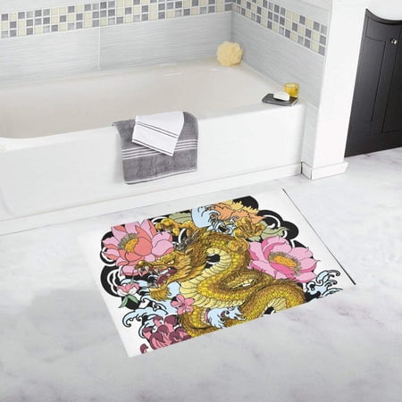 CADecor hand drawn Dragon Non-Slip Bath Rug Bath Mat Rug Doormat 30x18 inches