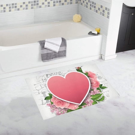 CADecor heart of beautiful flowers Non-Slip Bath Rug Bath Mat Rug Doormat 30x18 inches