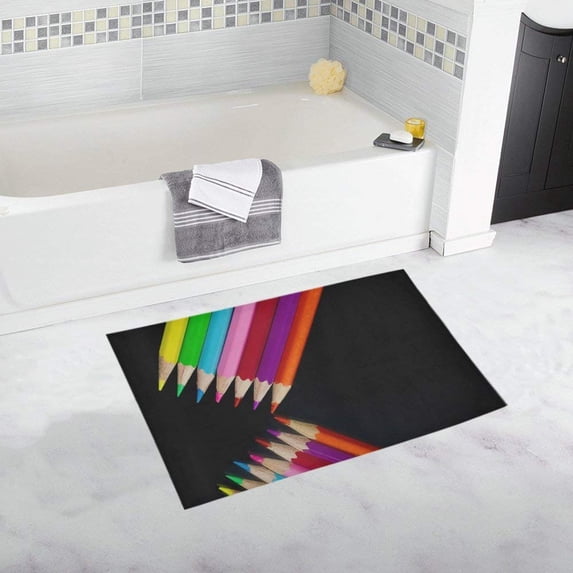 CADecor pencil Non-Slip Bath Rug Bath Mat Rug Doormat 30x18 inches