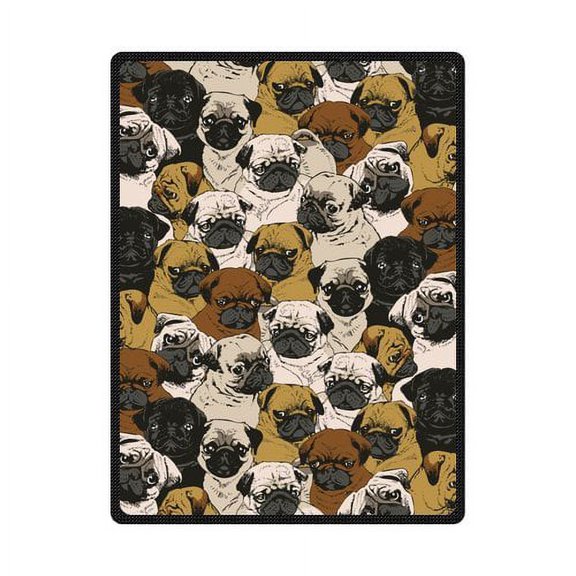 CADecor pug dog Blanket 58" x 80" (Large)