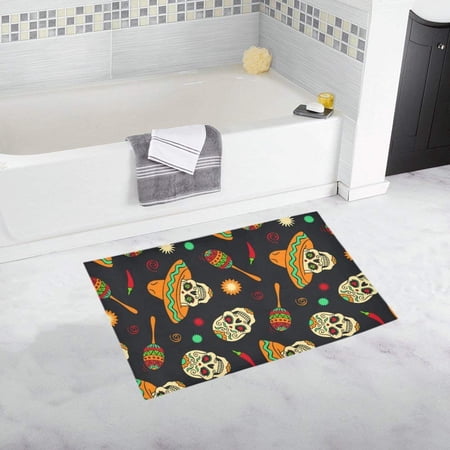 CADecor skull Non-Slip Bath Rug Bath Mat Rug Doormat 30x18 inches