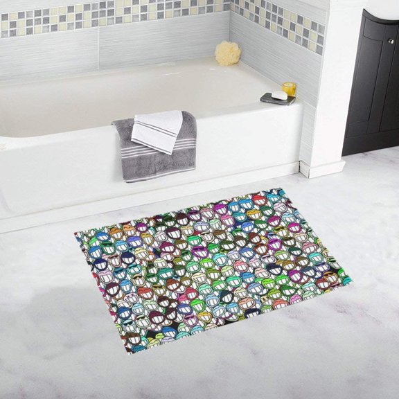 CADecor smile face Non-Slip Bath Rug Bath Mat Rug Doormat 30x18 inches