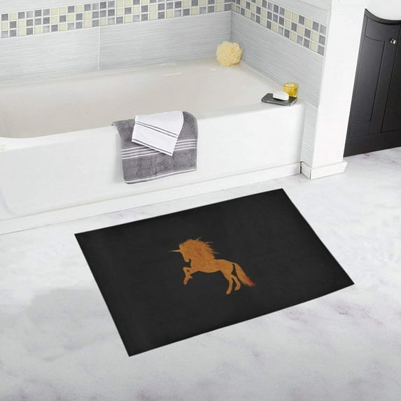 CADecor sparkling unicorn cognac Non-Slip Bath Rug Bath Mat Rug Doormat 30x18 inches