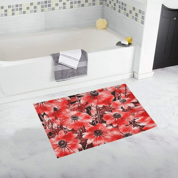 CADecor wonderful sparkling Floral Non-Slip Bath Rug Bath Mat Rug Doormat 30x18 inches