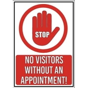 CAEJCCL Stop No Visitors Without an Appointment Metal Tin Warning Sign Safety Sign for Home Outdoor Garden 8x12 Inches