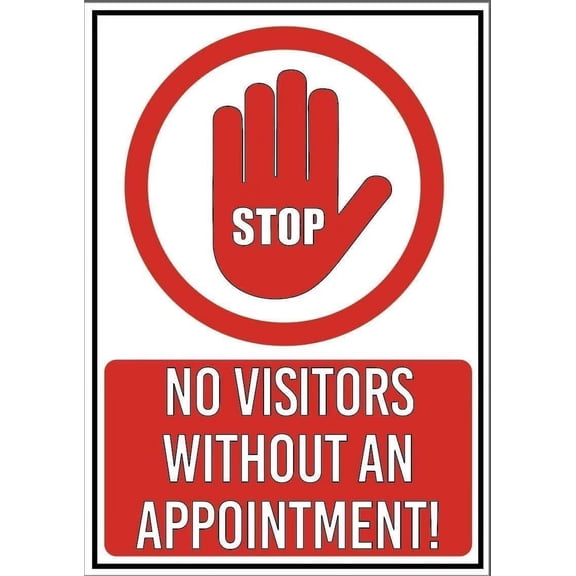 CAEJCCL Stop No Visitors Without an Appointment Metal Tin Warning Sign Safety Sign for Home Outdoor Garden 8x12 Inches