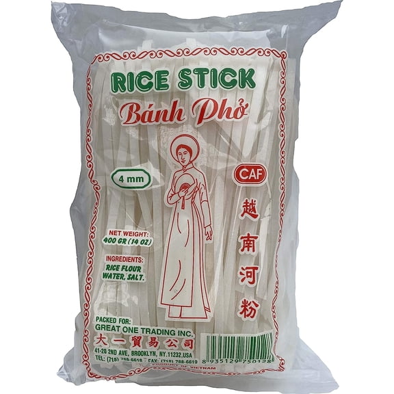 CAF Premium Rice Noodles, Rice Sticks, Rice Noodles for Pho or Pad Thai, Gluten Free, Medium 4mm
