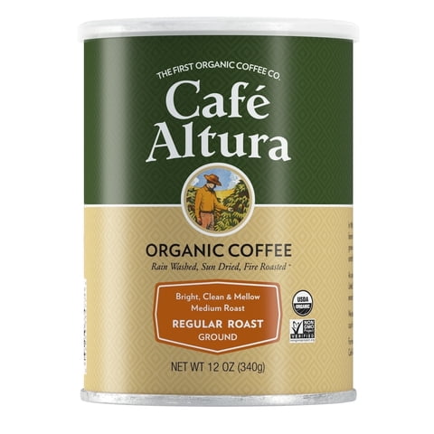Caf Altura, Regular Roast, Medium Roast, Organic Ground Coffee, 12 oz Can