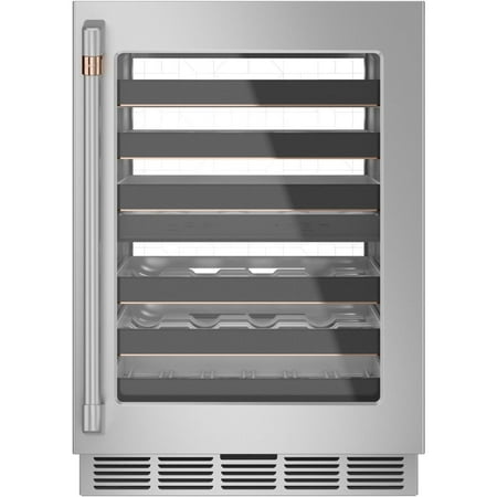 Café - 46-Bottle Built-In Dual Zone Wine Center with WiFi - Stainless Steel