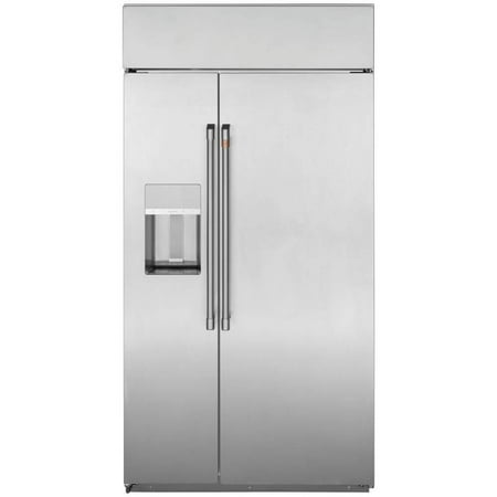 Café - 28.7 Cu. Ft. Side-by-Side Built-In Refrigerator with Dispenser - Stainless steel