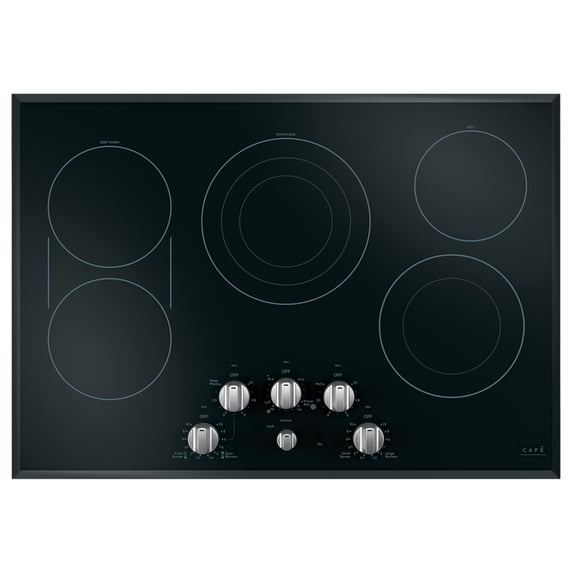 5 Electric Cooktop Knobs - Brushed Stainless - CXCE1HKPMSS