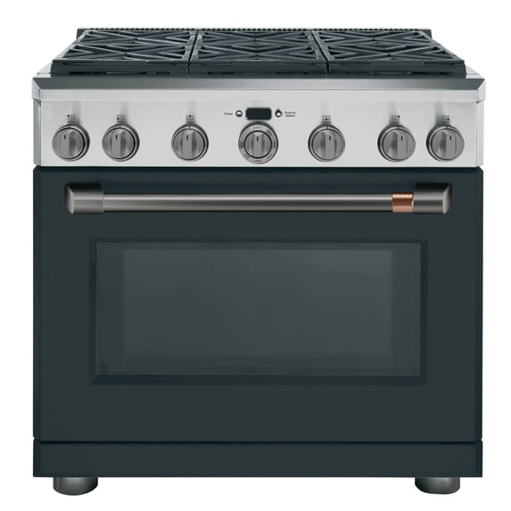 Handle 36" (qty 1); Knob/Bezel Pro Range 36" (qty 8) - Brushed Black - CXPR6HKPMBT