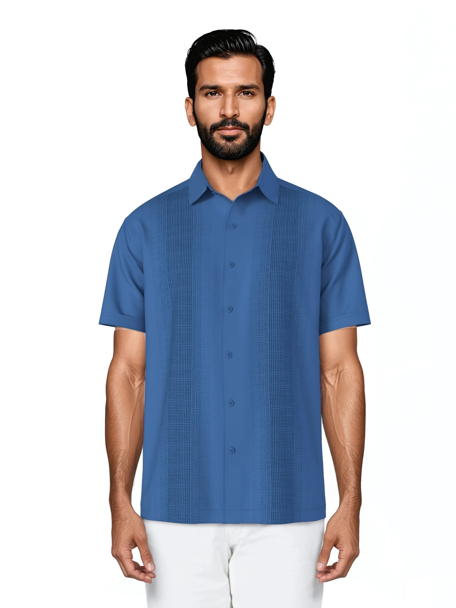 Cafe Luna Men's and Big Men's Panel Print Short Sleeve Woven Shirt, Size S-4XL