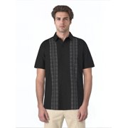 Cafe Luna Men's and Big Men's Abstract Print Panel Short Sleeve Woven Shirt, Size S-4XL