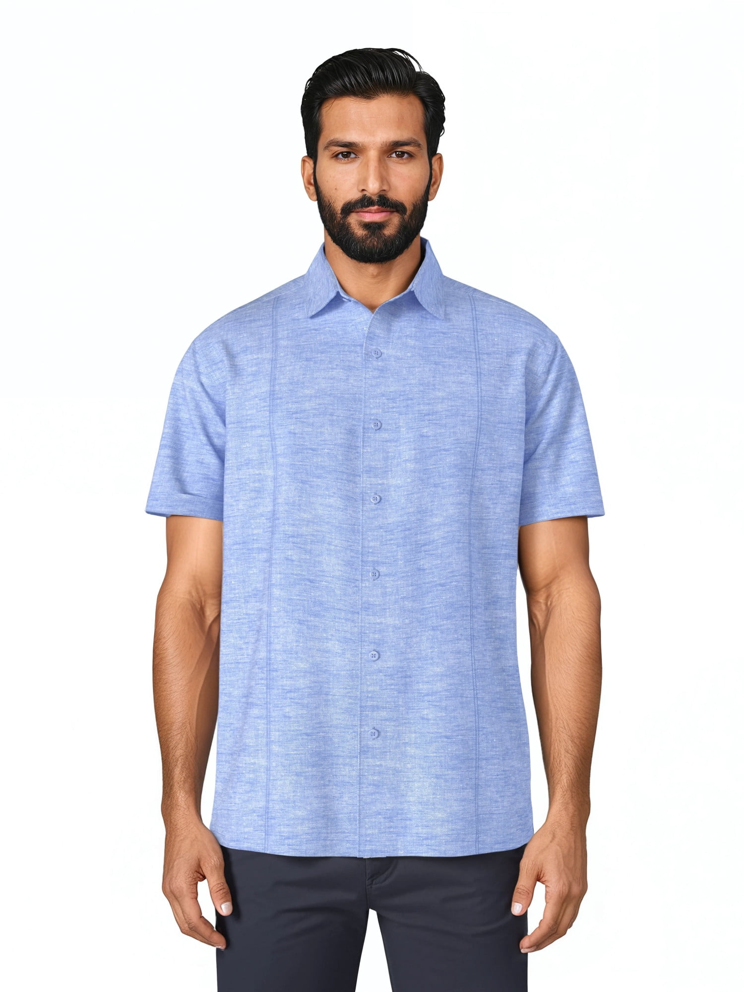 Men's and Big Men's Short Sleeve Light Weight Woven Shirt, Size S-4XL