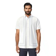 Cafe Luna Men's and Big Men's Printed L-Shape Short Sleeve Woven Shirt, Size S-4XL