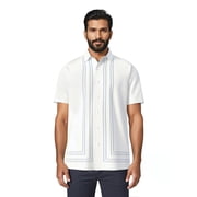 Cafe Luna Men's and Big Men's Printed L-Shape Short Sleeve Woven Shirt, Size S-4XL