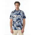 thumbnail image 1 of Cafe Luna Men's and Big Men's Printed Leaves Short Sleeve Woven Shirt with Texture, Size S-4XL, 1 of 7