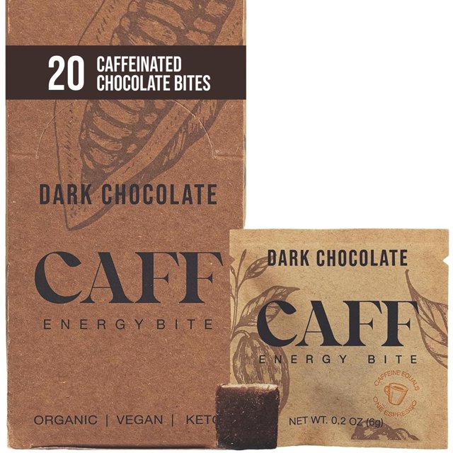 CAFF All Natural MMF7 Bites Caffeinated Chocolate for Boost No