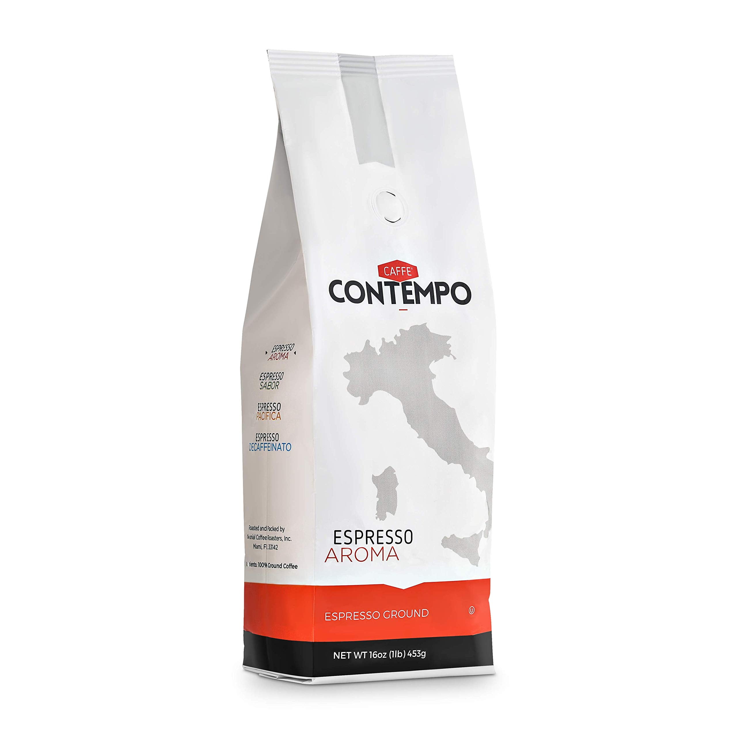 CAFFÃ‰ CONTEMPO Italian Style Ground Espresso, Aroma Blend, 1 LB Fine
