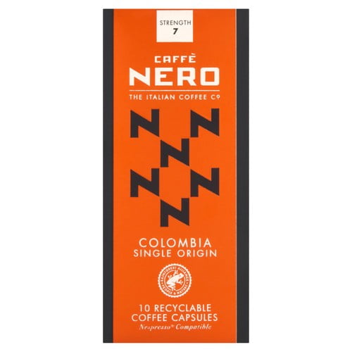 CAFFE NERO Colombia Capsules, 10 pods per pack, British Import (Pack of 3)