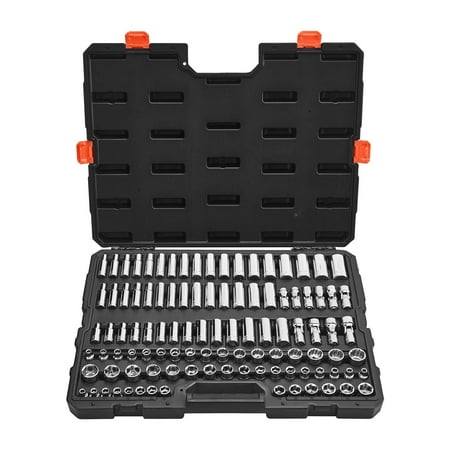 CAFORKP 104-Piece 3/8" Drive Socket Set, Metric 6-24mm, with Deep & Standard Sockets, Chrome CR-V Steel, Storage Case - Complete Automotive Mechanic Tool Kit