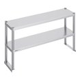 thumbnail image 1 of CAFORKP 12x48" Double Deck Overshelf - Height Adjustable Stainless Steel Work Table, 1 of 7