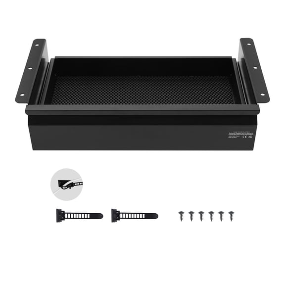 CAFORKP 16 Inch Wide UnderDesk PullOut Drawer Attachment, Hidden Desktop Storage Organizer Pencil Drawer for Home & Office SitStand Workstation, 17x9x4 Inch