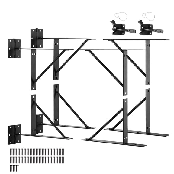 CAFORKP 2 Sets Anti-Sag Gate Corner Brace Kit, Black Iron Gate Frame Bracket with Latches & Screws for Stable & Shed Gates