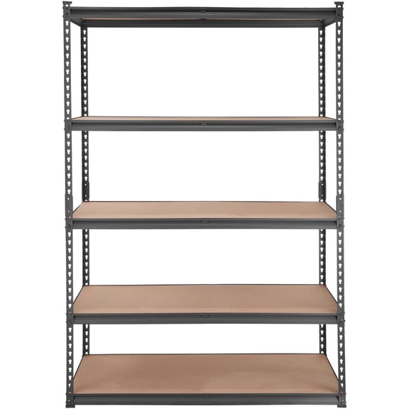 CAFORKP 2000 lb Capacity Adjustable Utility Shelves, 5-Tier Heavy Duty Metal Organizer Rack, 48" L x 24" W x 72" H, Black for Garage, Basement, Pantry, Kitchen, Laundry & Bathroom Storage