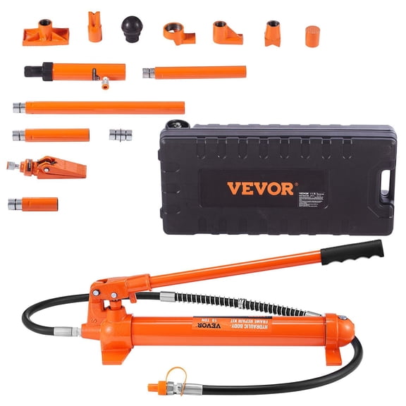 CAFORKP 22046 lbs Capacity 10 Ton Hydraulic Porta Power Kit with Ram Pump & 4.6ft Hose, Complete Frame Repair Tool Set in Storage Case for Automotive and Shop Use