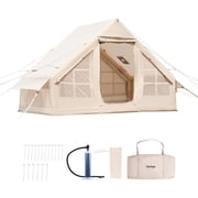 CAFORKP 3-5 Person Setup Inflatable Camping Tent, 300D Oxford,2 Doors & Mesh Windows