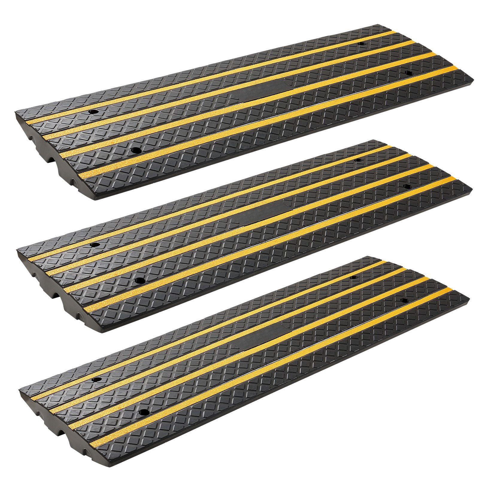 Yellow Edge Ramp CAFORKP 3-Pack Driveway Curb Ramp - 33,069 lb Load, 2.6 Inch Rise ...