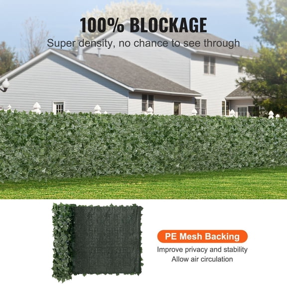 CAFORKP 3998in Artificial Ivy Privacy Fence Wall Screen, Reinforced Faux Vine Leaf Hedge with Cloth Back for Outdoor Garden Balcony Yard