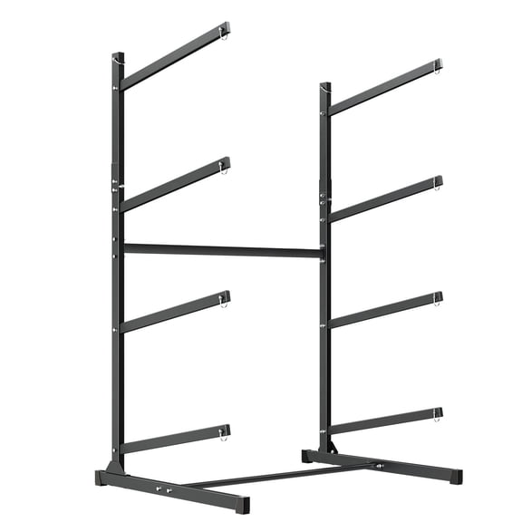 CAFORKP 4 Kayaks Freestanding Storage Rack, 220 LBS Heavy Duty Stand for Canoe, Small Boat, SUP and Surfboard Storage