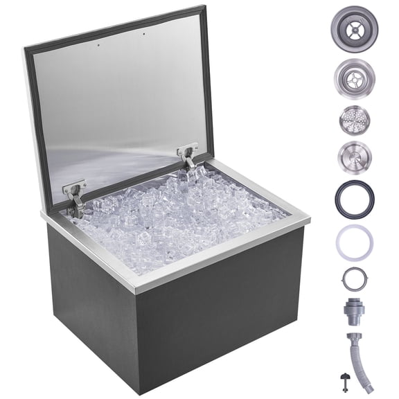 CAFORKP 40QT 201613 Inch Waterproof Drop In Ice Storage Bin