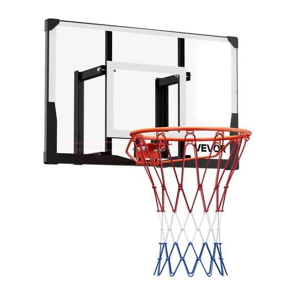 CAFORKP 44-inch Mounted Basketball Hoop, 0.08 inch Thickened PC Backboard & Net