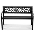 thumbnail image 1 of CAFORKP 46" Metal Garden Bench - 480LBS Capacity Outdoor Bench with Backrest, 1 of 6