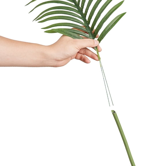 CAFORKP 6.5 FT Lifelike Gold Cane Palm Fake Tree, PE Construction & Anti-Tip Design Easy-Care Faux Plant for Indoor and Outdoor Decor in Home, Office, or Warehouse