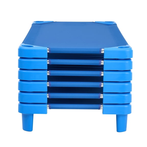 CAFORKP 6-Pack Stackable Kiddie Cots for Daycare, Portable Toddler Nap Beds 52"L x 23"W